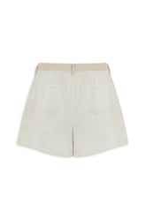 Mini Denim Shorts with Metal Button Accessories